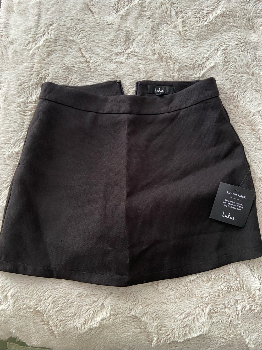 Lulu's Black Textured Mini Skirt